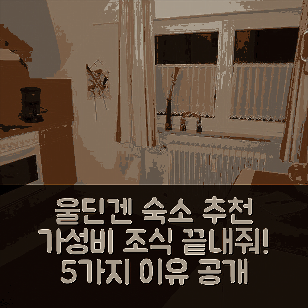 울딘겐 물호펜 숙소 여행 호텔 추천 페어리너부논헨 시크 | 가성비와 조식이 뛰어난 5가지 이유