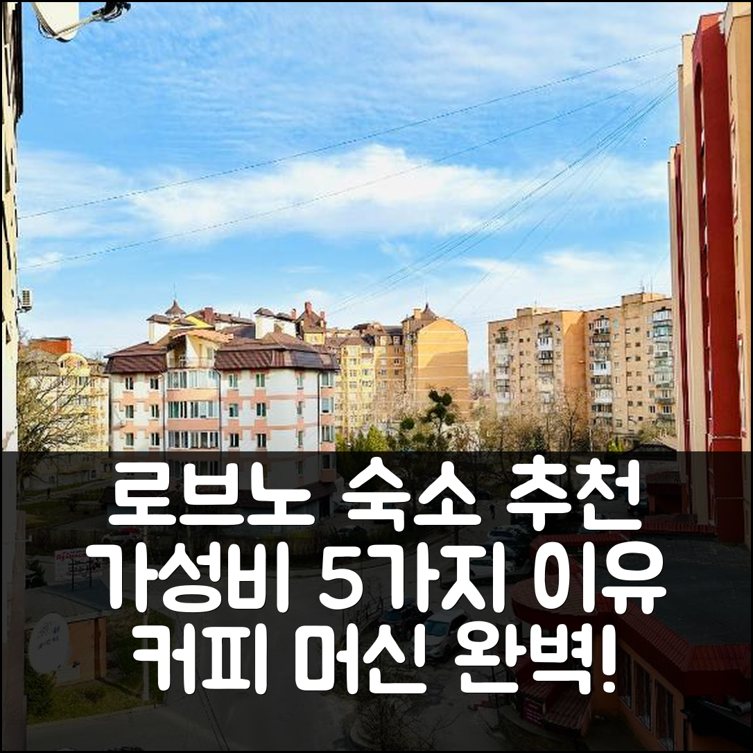 로브노 숙소 여행 호텔 추천 아팔다르츠 커피 머신 | 시내 중심가와 공원 근처의 가성비 좋은 5가지 이유